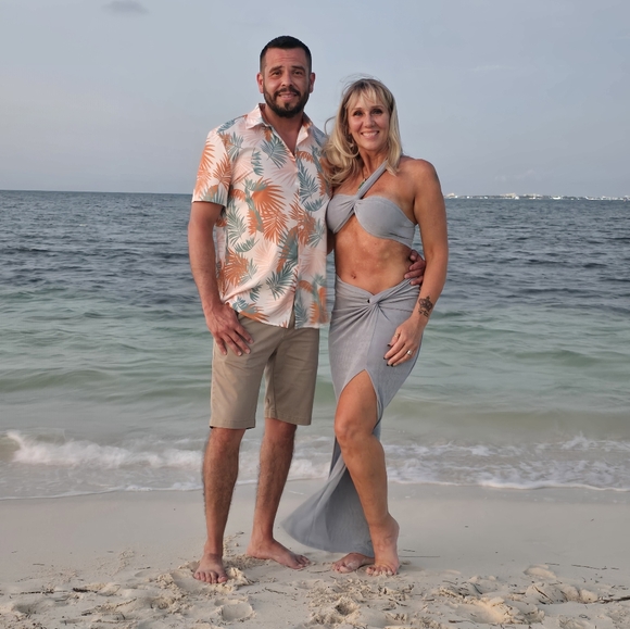 2 piece Light Blue Resort wear Dress - Picture 7 of 11